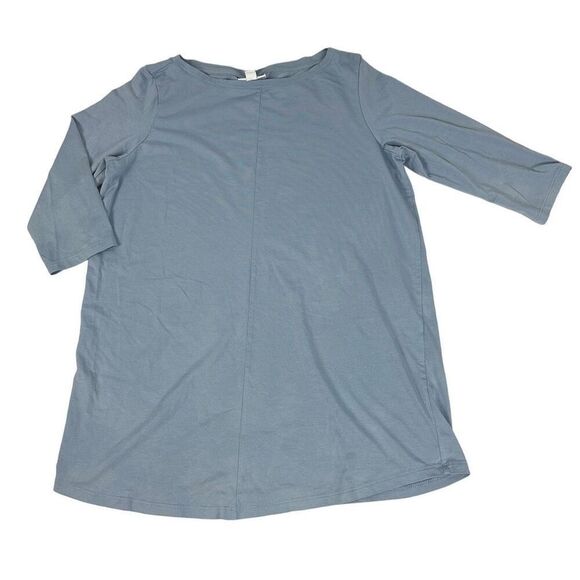 J. Jill Blue Small Top Elbow Length Sleeves Seam Front Bateau Neck - Picture 3 of 5